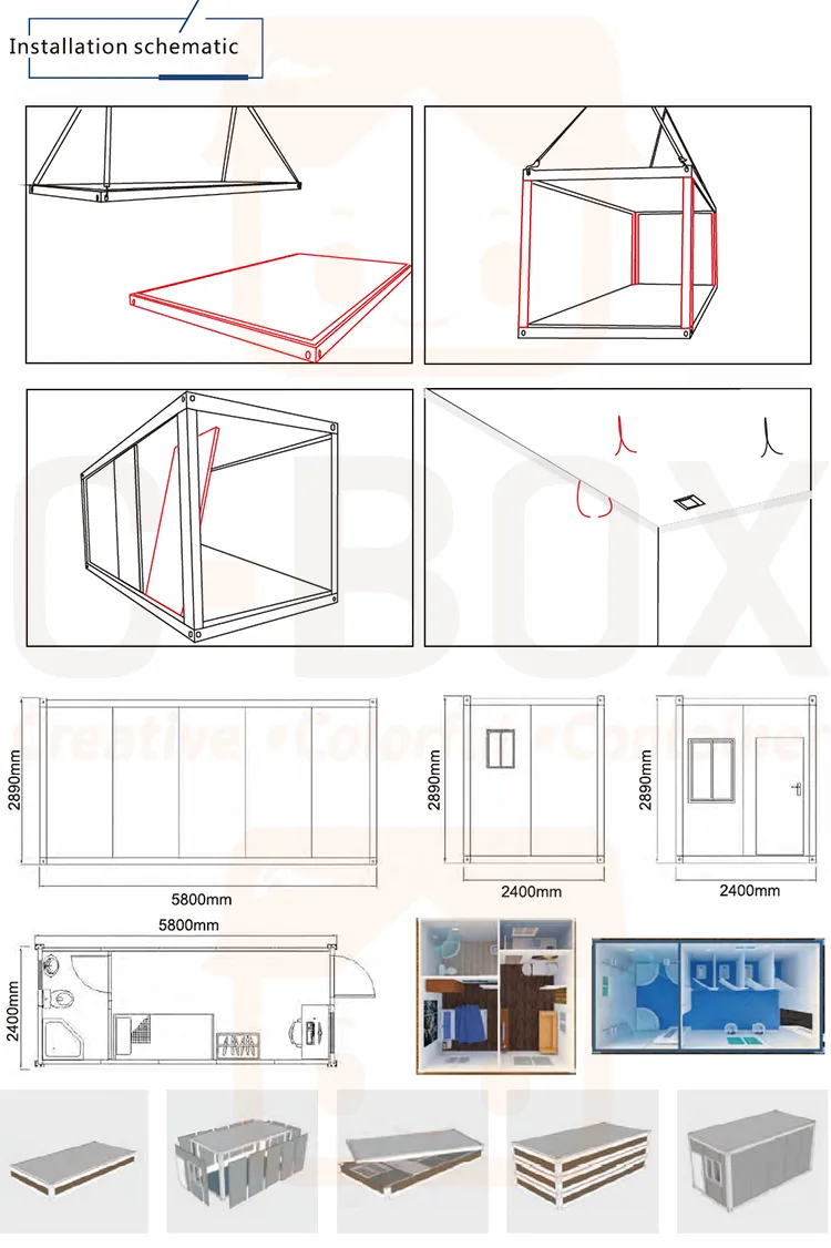 Low price high quality mobile container house temporary housing container for sentry box house