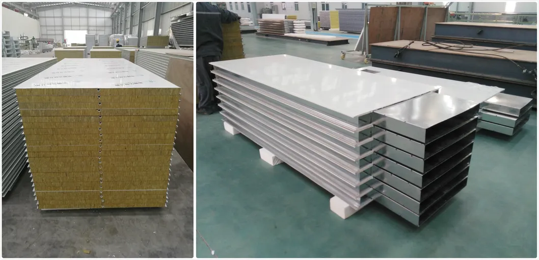 SGS Building Material Glass Wool Sandwich Panel for Prefabricated House Building