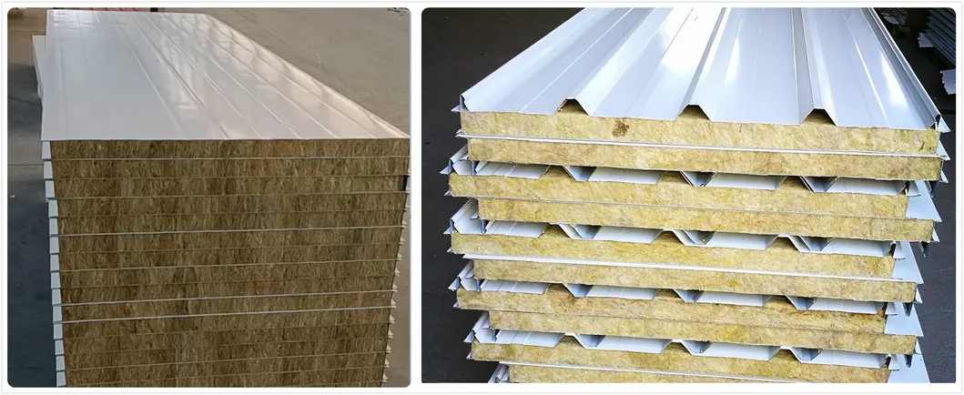 SGS Building Material Glass Wool Sandwich Panel for Prefabricated House Building