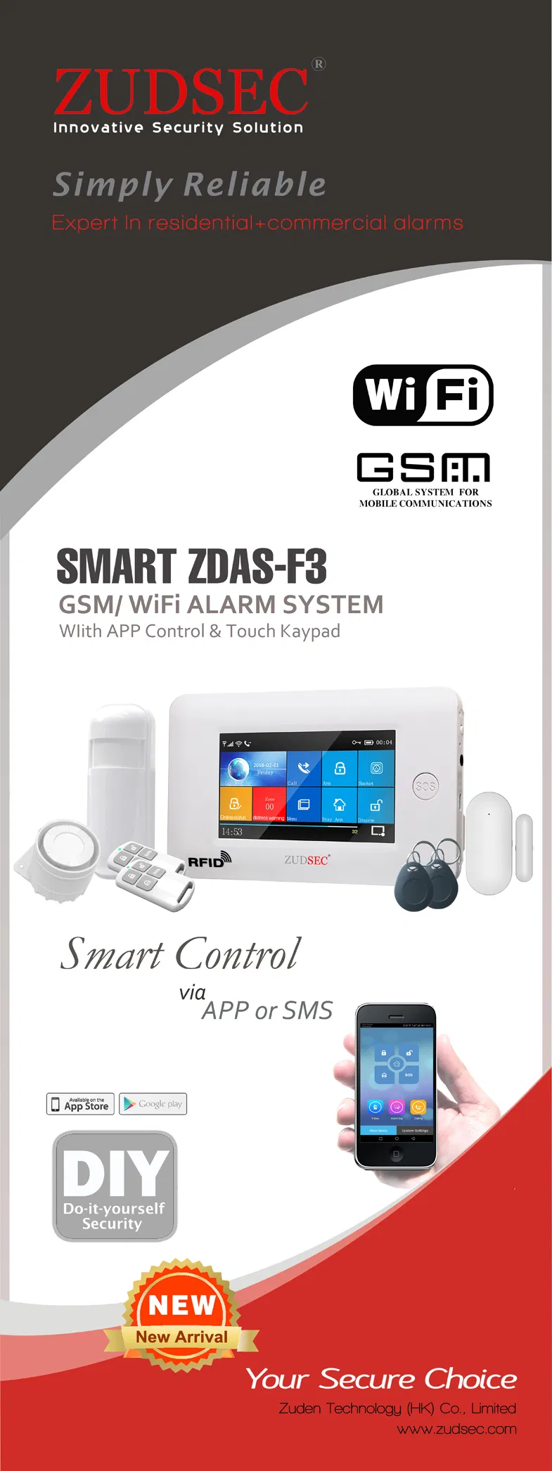 WiFi GSM Integrated Smart Home Security Alarm System with Android Ios APP Control