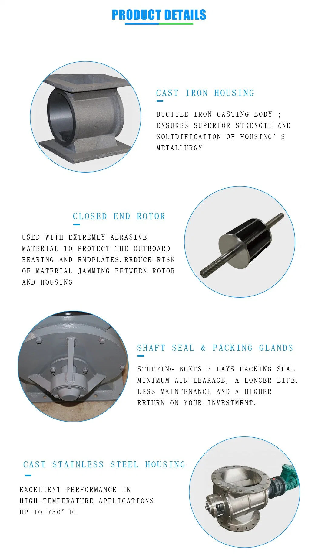 Factory Price and Customized Rotary Airlock Valve with Leak-Free, Dust-Free Operation