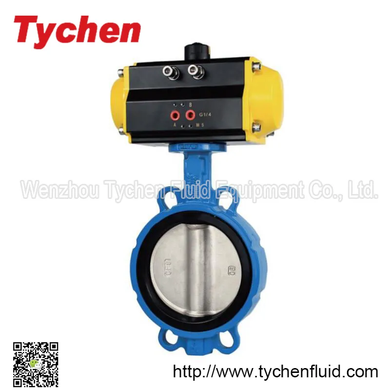 Pneumatic Control Wafer Pneumatic Actuator Butterfly Valve