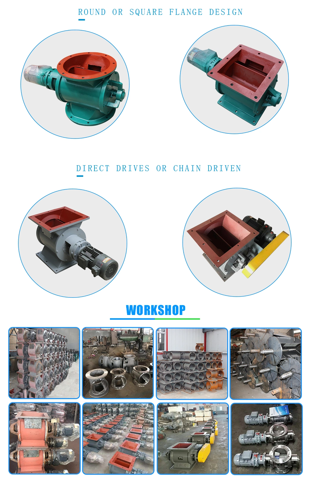Abrasion Resistant Rotary Airlock Valve Feeder for Fly Ash and Sugar, Plastic Pellets Transmission