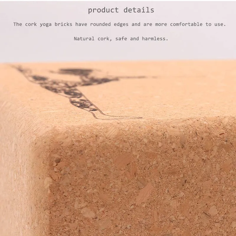 Cork Yoga Block Solid Natural Cork Exercise Brick