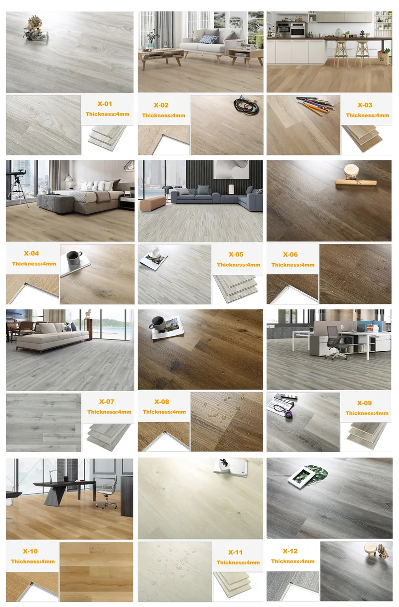 UV Coating Wood Grain PVC Floor Covering Click Vinyl Plastic Plank for Indoor Decoration