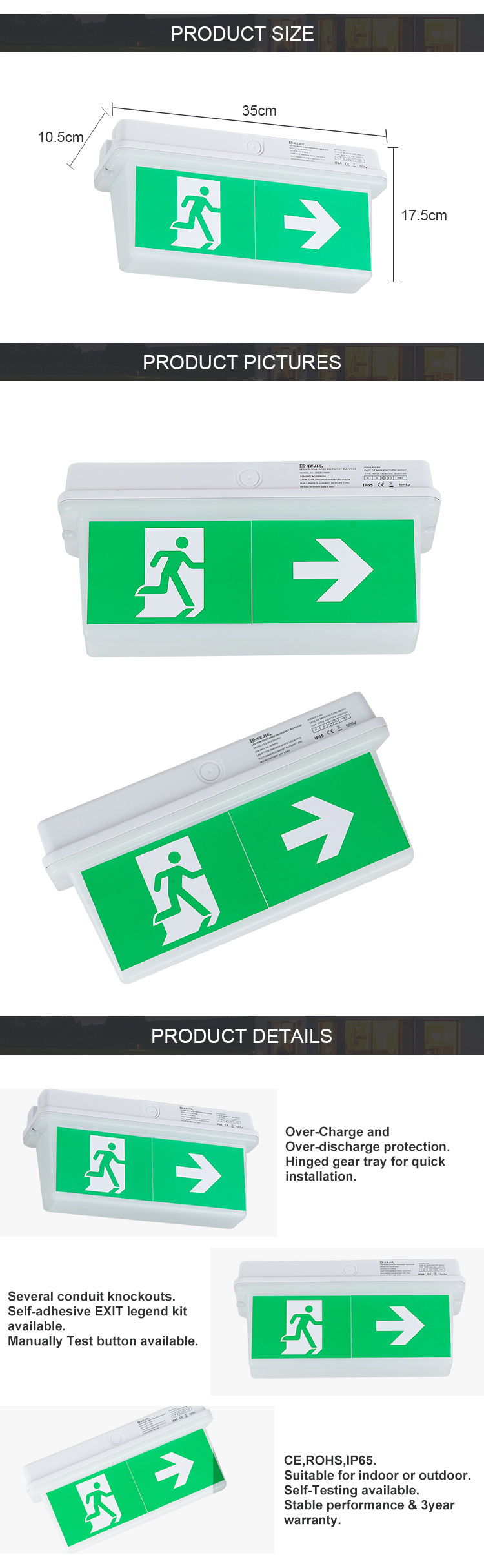 2020 Hot Sale Emergency Bulkhead LED Emergency Exit Light