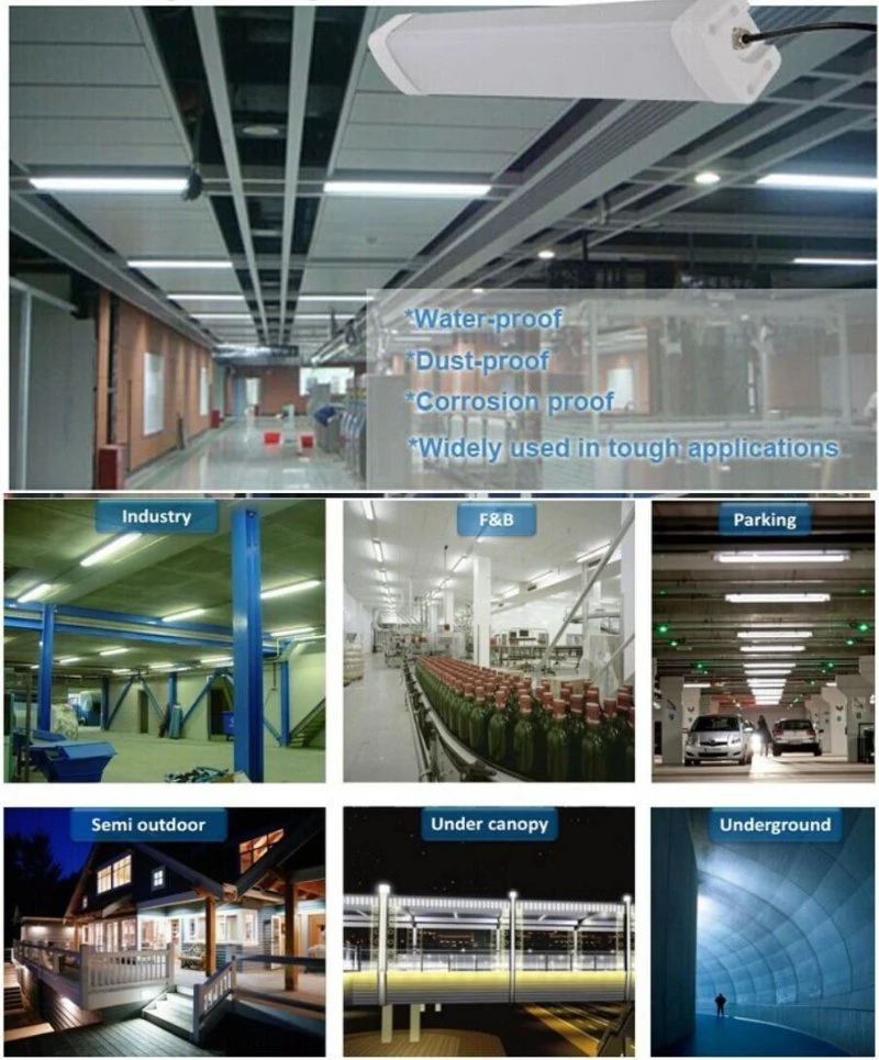 IP65 Dali 0-10V Dimmable Remote Control LED Linear Tube Light for Meeting Room