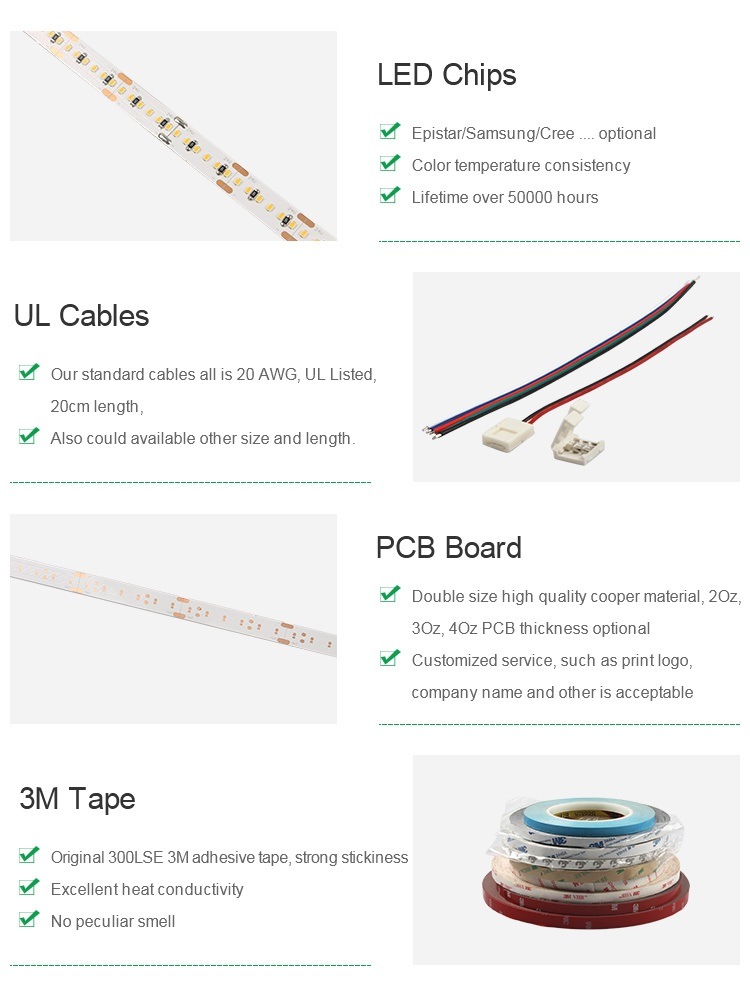 CCT Adjustable LED Strip 2835 Dim to Warm 2in1 CCT Flexible LED Strip Light