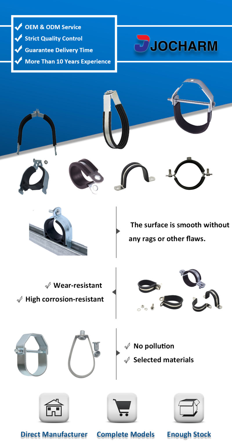 Stainless Steel Rubber EPDM Fastening Clip R Type Pipe Clamp