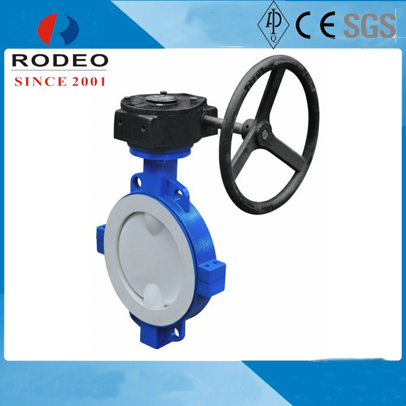 Direct Buried Worm Gear Flange Rubber Liner Single Butterfly Valve