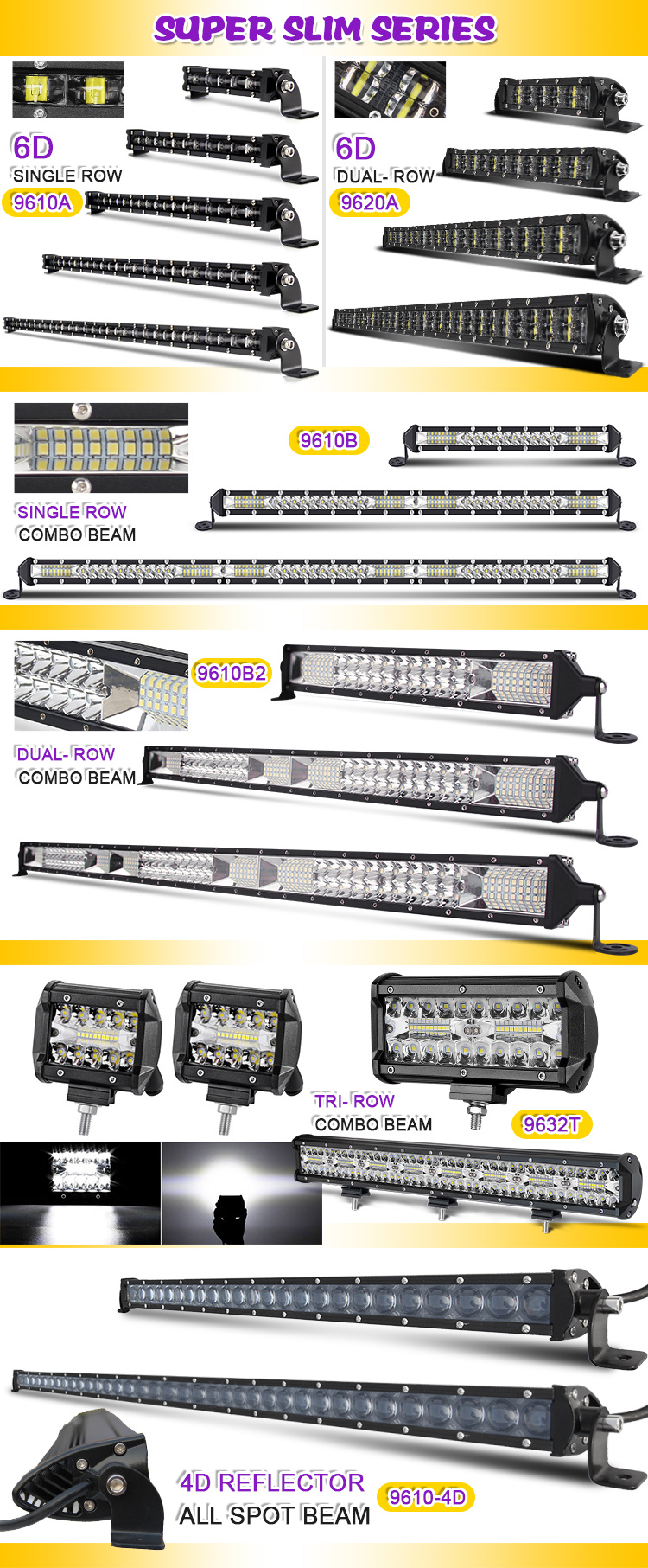 New Cheap 3 Triple Row 4X4 LED Light Bar Aluminum Bracket 42inch 50" 52" Offroad Driving LED Bar