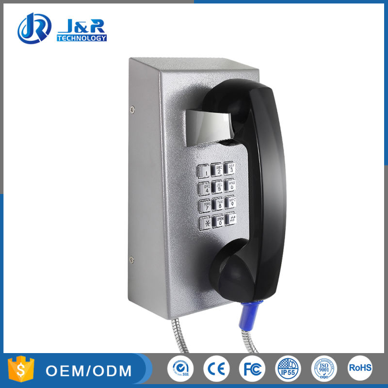 J&R Flush Mount Stainless Steel Emergency Telephone with Handset