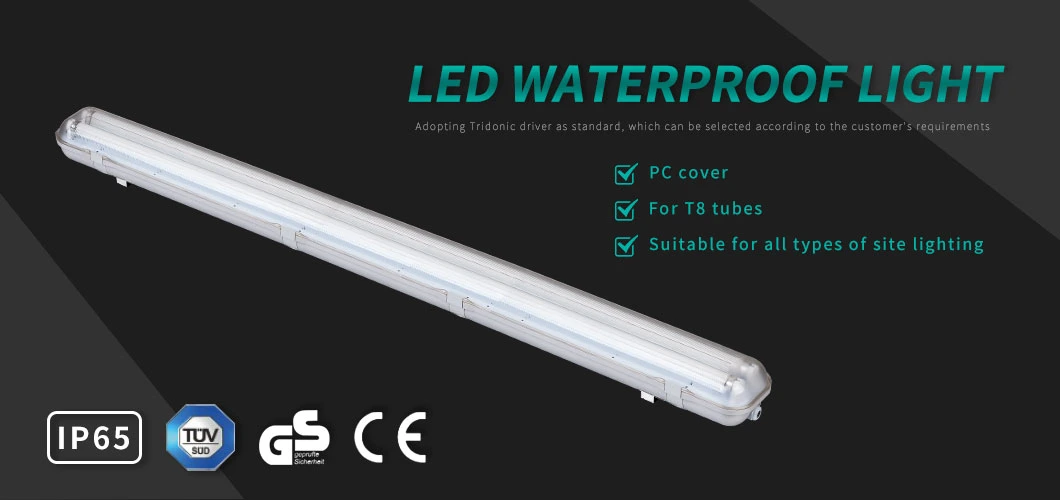 IP65 LED Waterproof Lighting Fixture 600mm 1200mm 1500mm with Emergency Kitting