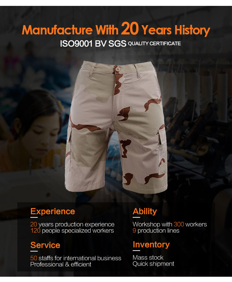 Tri-Color Desert Combat Training Pants Men Short Pant Wholesale