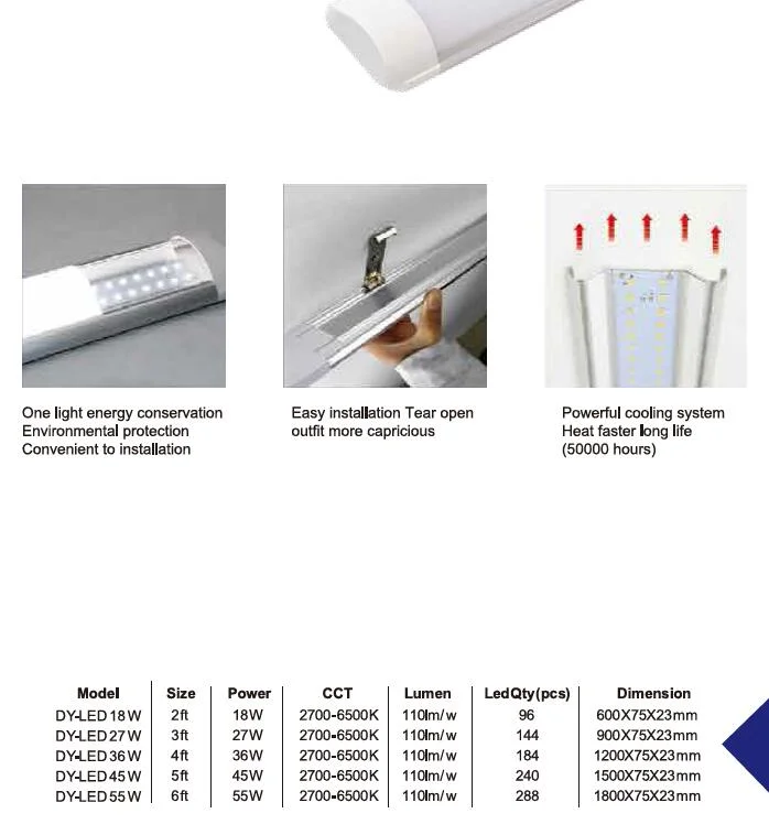 LED Linear Lamp Aluminium Base Batten Light Fixture
