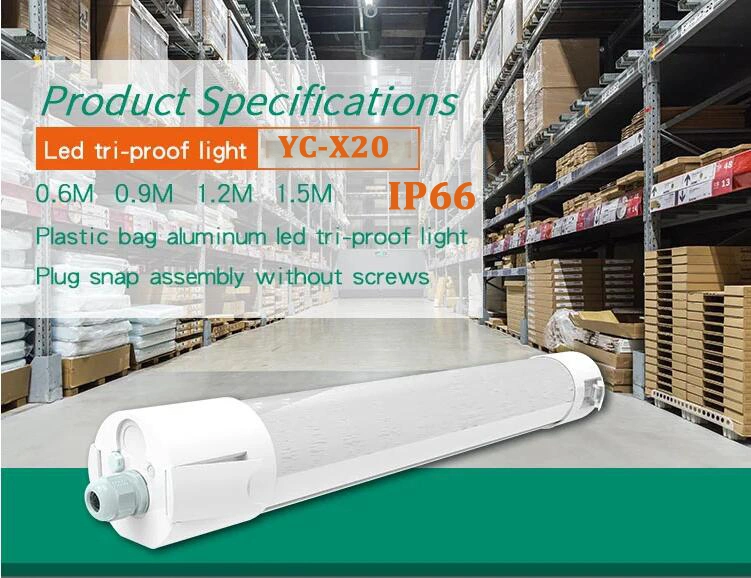LED Lighting LED Vapor Tight Light 40W 4 Feet- IP65 LED Tri-Proof Light