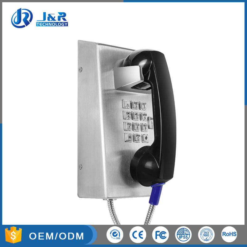 J&R Flush Mount Stainless Steel Emergency Telephone with Handset