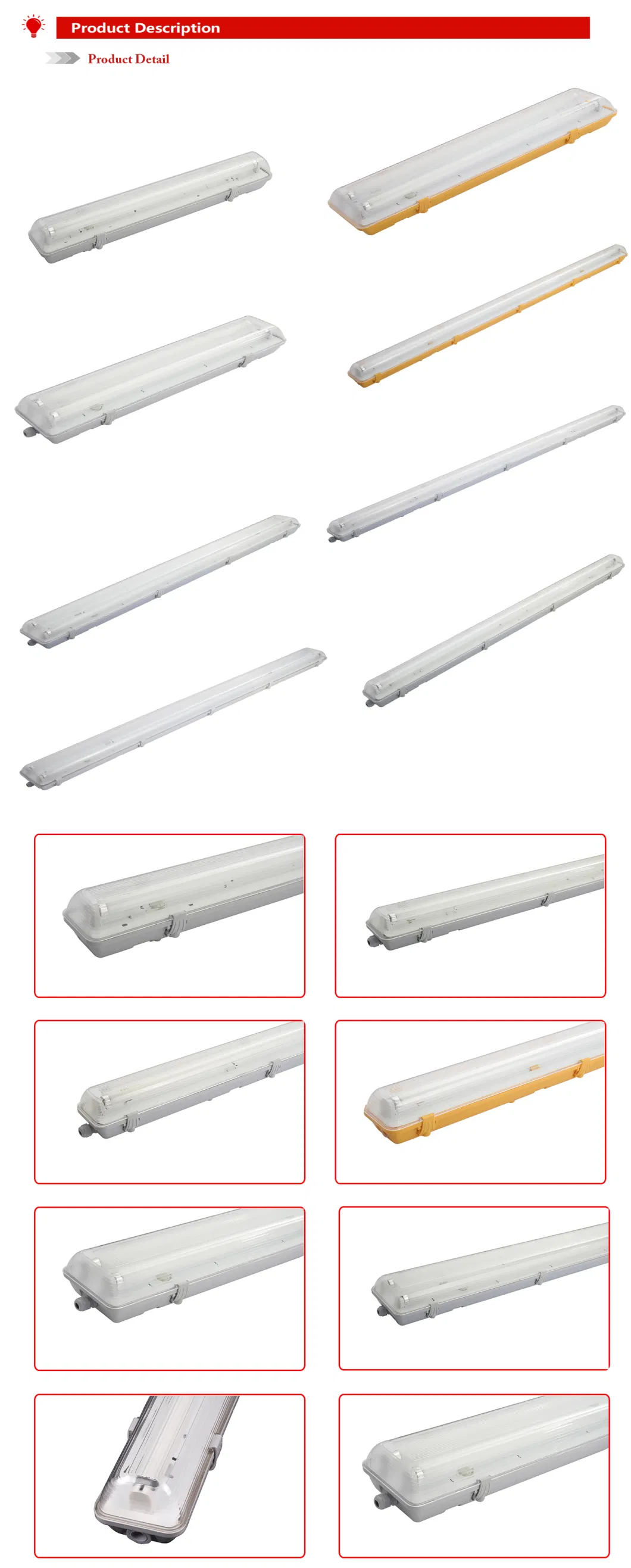 Vapor Tight 4' LED 120 V Light Fixtures