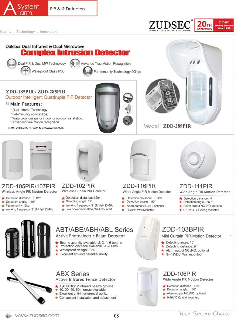 Home Security Wireless Infrared Alarm Motion Sensor Battery Powered Wireless PIR Motion Detector