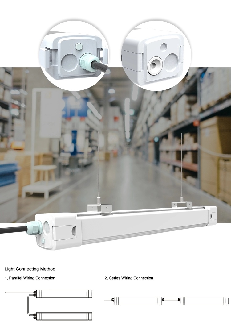 IP65 Tri-Proof Linear Tube Batten LED Lights Triproof Fitting