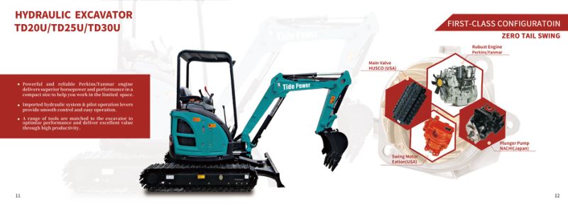 Mini Excavator of High Reliability Digging Equipment for Trench Digging