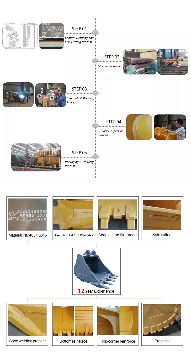 Factory Supply Excavator Digger Bucket PC200 Excavator Attachment