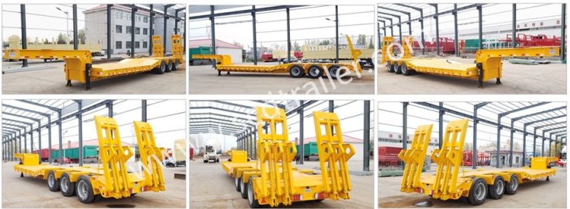 Triple 3 Axles 90 Ton Heavy Equipment Low Bed Trailer