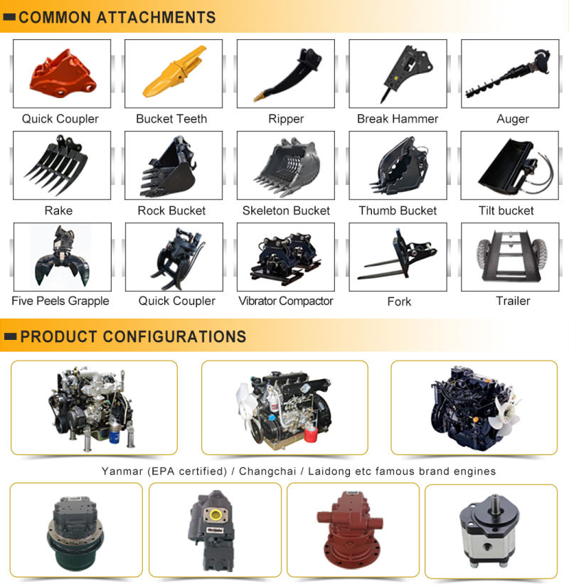 High Benefit 1.2 Ton Excavator Rock Breaker Excavator for Forestry