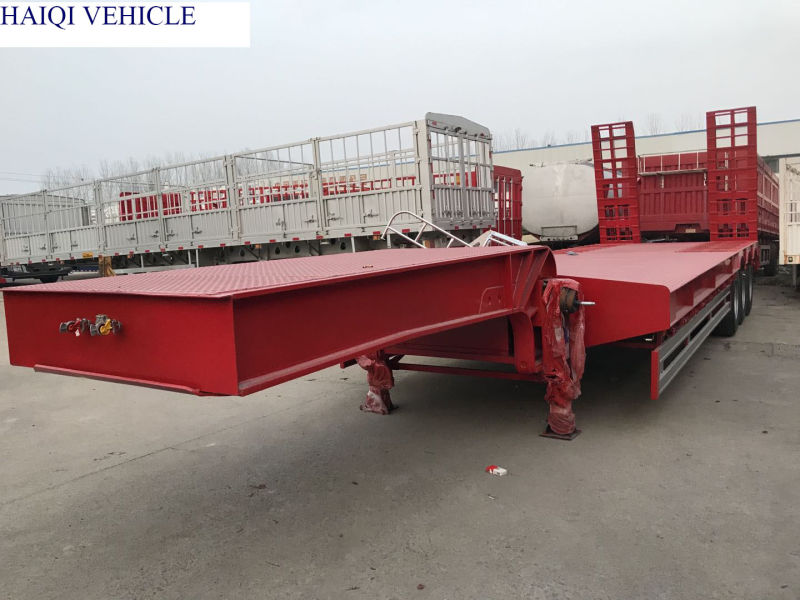 Excavator Extendable Low Bed Loader Chassis Semi Truck Trailer