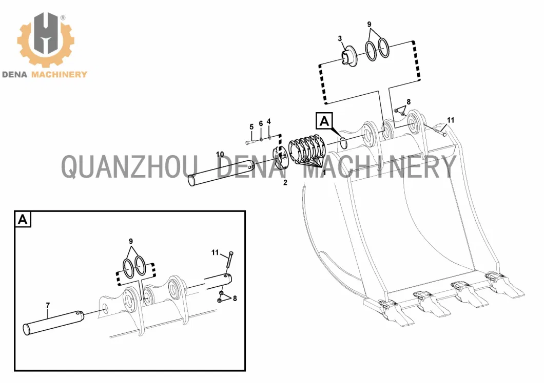 Export Crawler Excavator Bucket Teeth Pins Bucket Shaft Bulldozer Track Pin Boom Cylinder Bucket Excavator Parts Pin