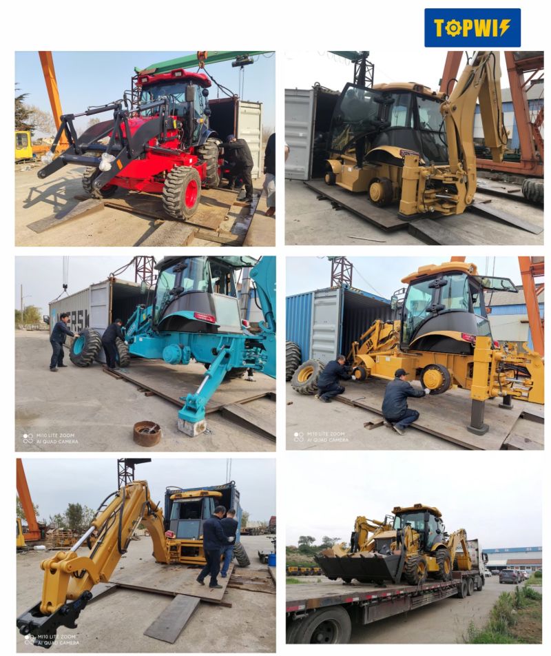 China Factory 4WD Compact Loader Excavator Backhoe Loaders for Sale