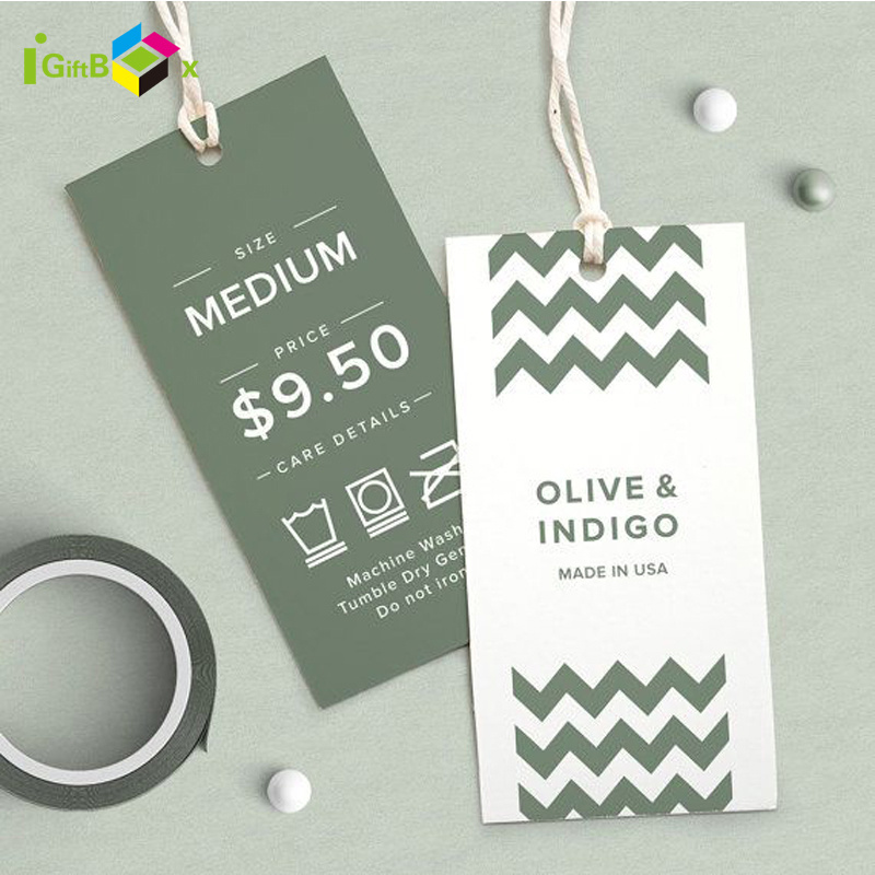 Customized Logo Product Tags Hang Tag Paper Clothing Tag with String