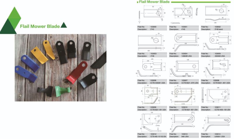 Agricultural Machinery Parts Rotary Tiller Agricultural Accessories Blade Disc Tiller Blades