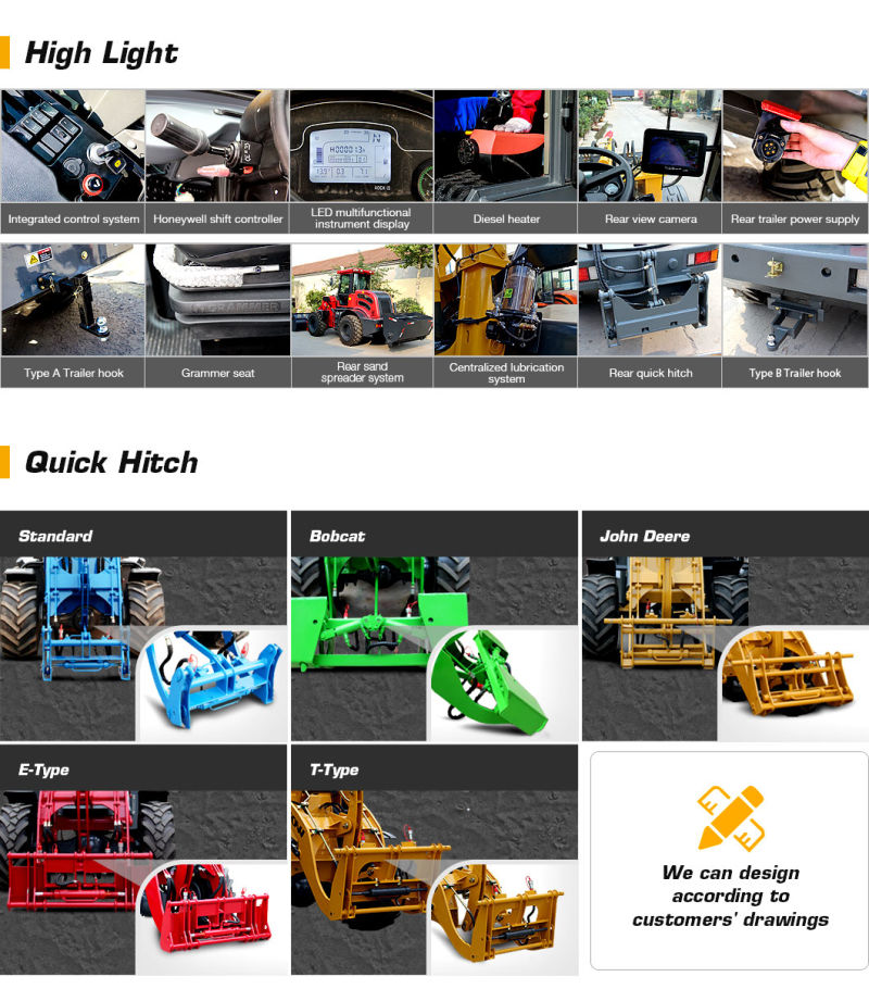 2021 New Model Front End Loader Mini780 Compact Bucket Wheel Loader